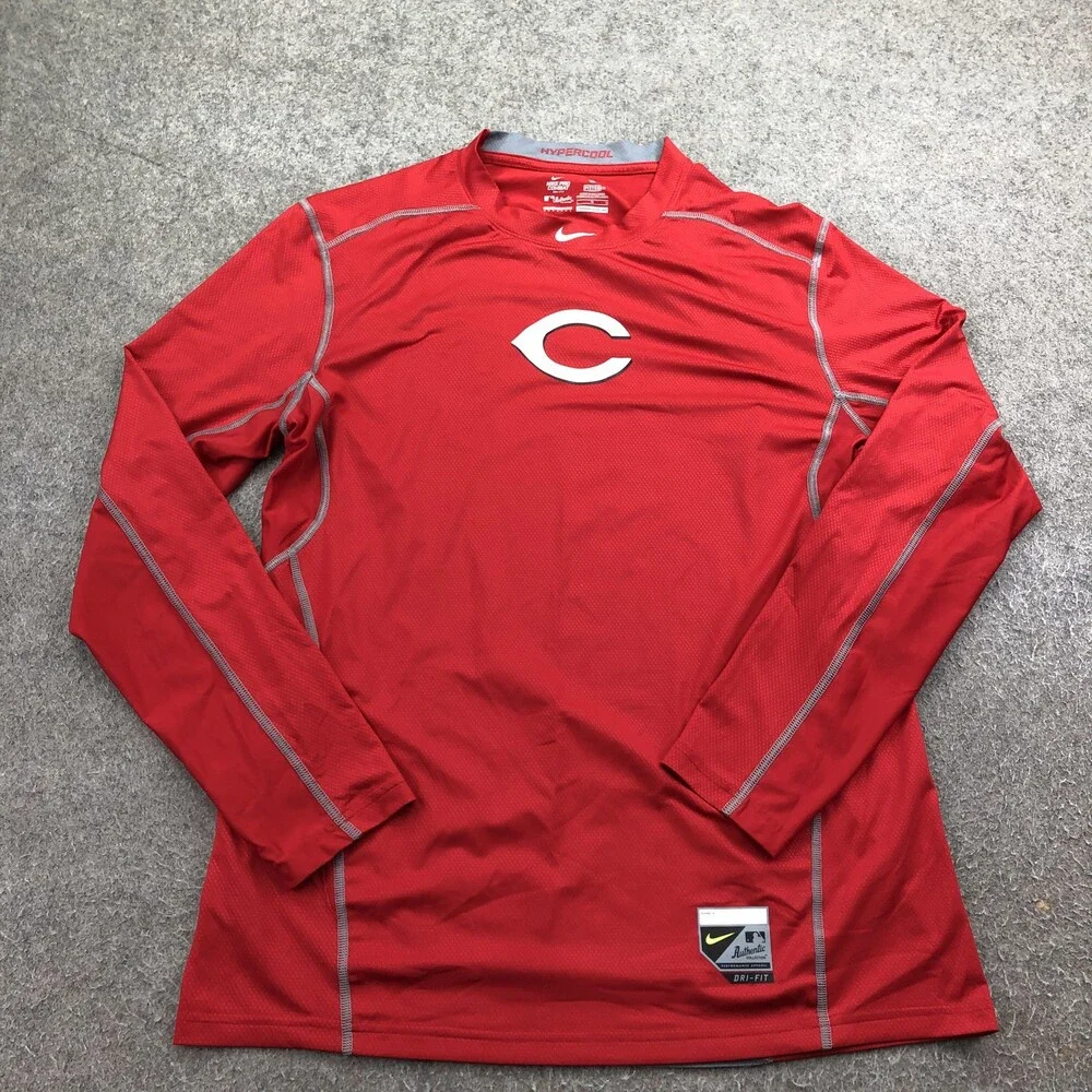 Cincinnati Reds Shirt Mens Large Red MLB Baseball Nike Pro Combat Dri-FIT